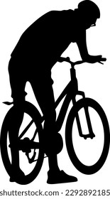 Sport people whit bike on white background