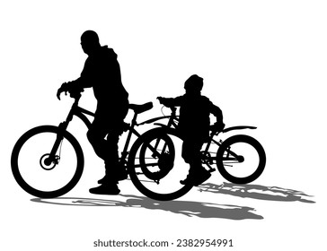 Sport people whit bike on white background