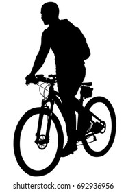 Sport people whit bike on white background