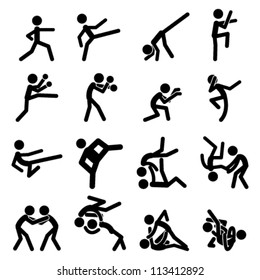 Sport Pictogram Icon Set 03 Martial Arts