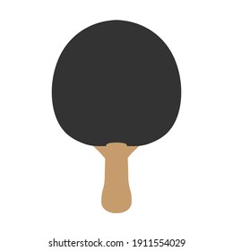 Sport ping pong paddle tennis game racket competition play equipment. Isolated ping pong object icon sign paddle. Table tennis handle rubber club simple sporting emblem game racket icon