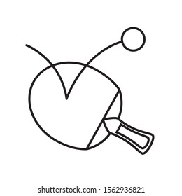 sport ping pong racket with ball line style vector illustration design