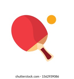 sport ping pong racket with ball flat style vector illustration design