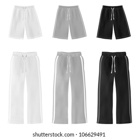 Sport plain short pants template.