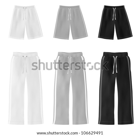 Sport plain short pants template.
