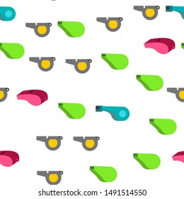 Sport Plastic Whistle Vector Seamless Pattern Illustration