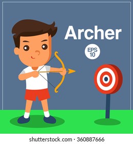 Sport Player : Archer : Vector Illustration