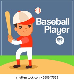 Sport Player : Baseball Player : Vector Illustration