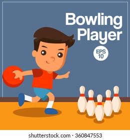 Sport Player : Bowling Player : Vector Illustration