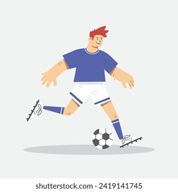 Vector de caracteres del jugador deportivo en estilo de diseño plano