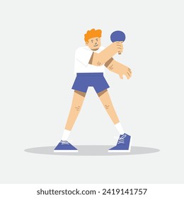 Sport player character vector in flat design style