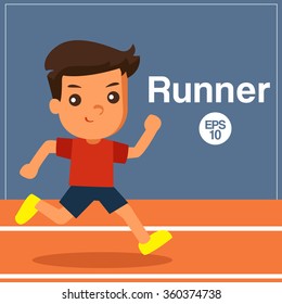 Sport Player : Runner : Vector Illustration