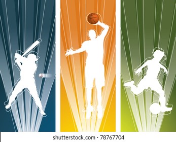 Sport player silhouette banners