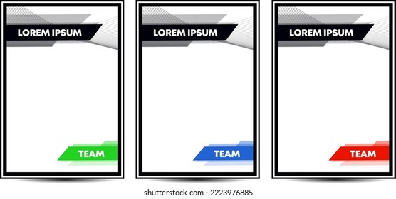 Sport player trading card frame border template design flyer 