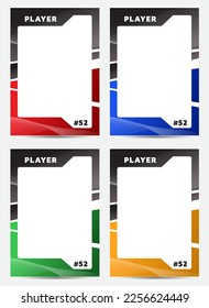 Sport player trading card frame border template design 