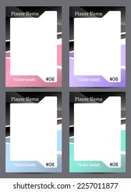 Sport player trading card frame border template design 