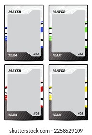 Sport player trading card frame border template design  set 