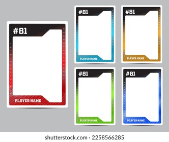 Sport player trading card frame border template design  set 