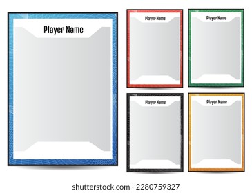 Sport player trading card frame border template set design flyer