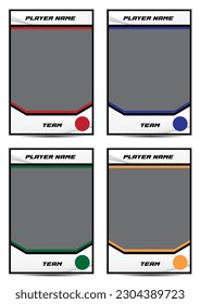 Sport player trading card frame border template design set