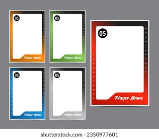 Sport player trading card frame border template design set 