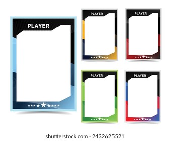 Sport player trading card frame border template design set