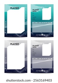 Sport player trading card frame border template design front and back for personnal information and performance 