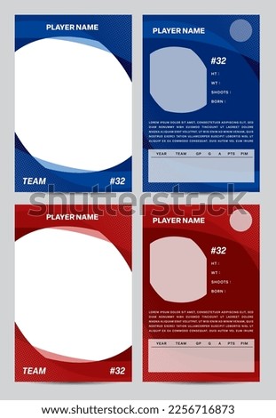 Sport player trading card frame border template design front and back for personnal information and performance  ストックフォト © 