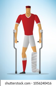 sport player trauma and injury. Healthcare vector illustration.