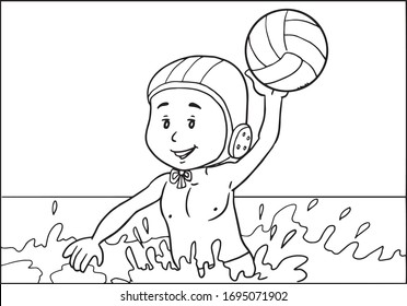 Sport Player, Water Polo Player, Vector Illustration