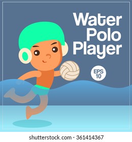 Sport Player, Water Polo Player, Vector Illustration