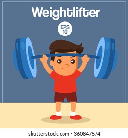 Sport Player : Weightlifter : Vector Illustration