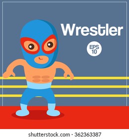 Sport Player : Wrestler : Vector Illustration