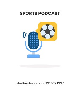 Sport Podcast flat icon. Vector illustration on white background.