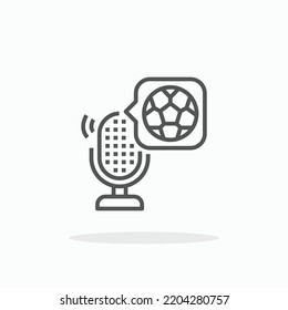 Sport Podcast line icon. Editable stroke and pixel perfect. Can be used for digital product, presentation, print design and more.