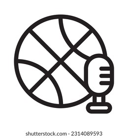 sport podcast line icon illustration vector graphic