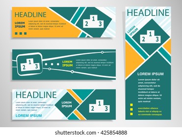 Sport podium icon on horizontal and vertical discount banner, header. Modern banner design template