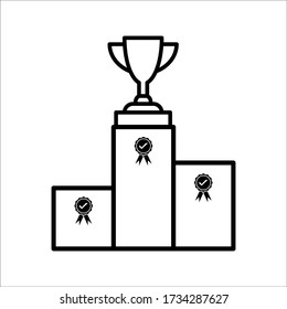 Sport podium icon Winner champion athletic rally automotive on white background