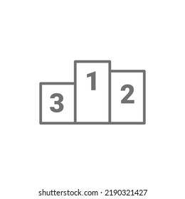 Sport podium line outline icon, Winner podium vector icon