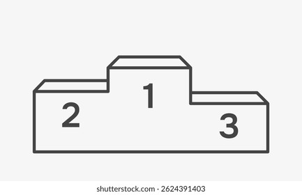 Sport podium with numbers line icon. Vector illustration