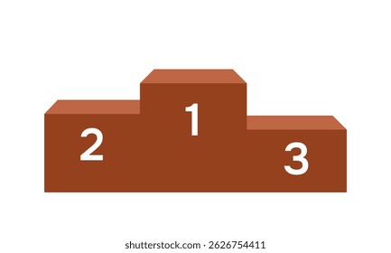 Sport podium with numbers. Vector illustration