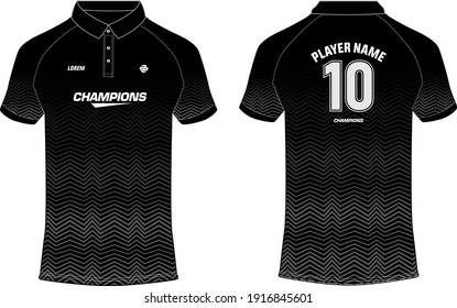 Sport polo collar jersey design vector template, football jersey concept with front and back view for Soccer, Cricket, Tennis and badminton uniform