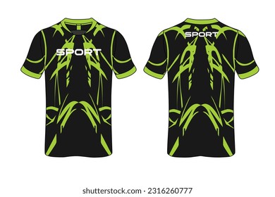 Sport Polo Shirt Design Blue Black White Vector.Front And Back Views.