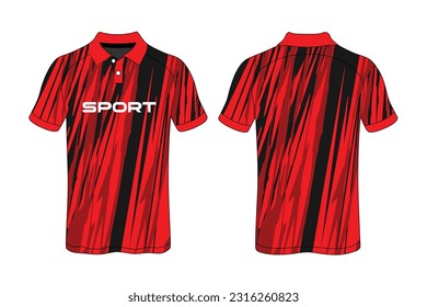 Sport Polo Shirt Design Blue Black White Vector.Front And Back Views.