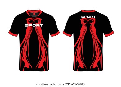 Sport Polo Shirt Design Blue Black White Vector.Front And Back Views.