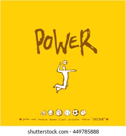 Sport poster / Hand drawn sports illustration - vector