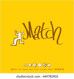 Sport poster / Hand drawn sports illustration - vector
