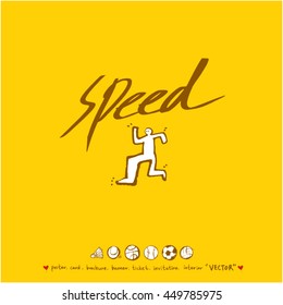 Sport poster / Hand drawn sports illustration - vector