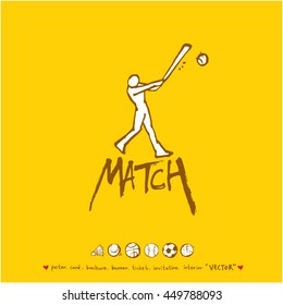 Sport poster / Hand drawn sports illustration - vector