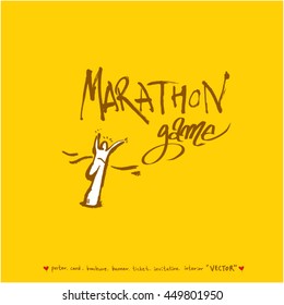 Sport poster / Hand drawn sports illustration - vector